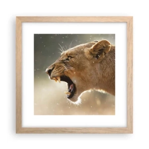 Plakat w ramie jasny dąb - Spróbuj nie posłuchać - 30x30 cm