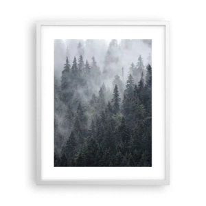 Plakat w białej ramie - Leśny świt - 40x50 cm