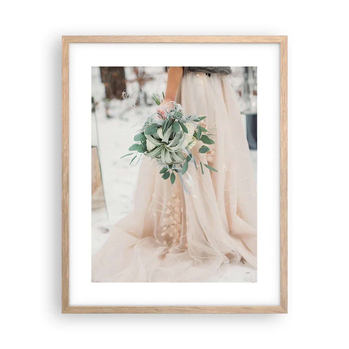 Plakat w ramie jasny dąb - I żyli długo i szczęśliwie - 40x50 cm