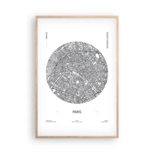 Plakat w ramie jasny dąb - Anatomia Paryża - 61x91 cm