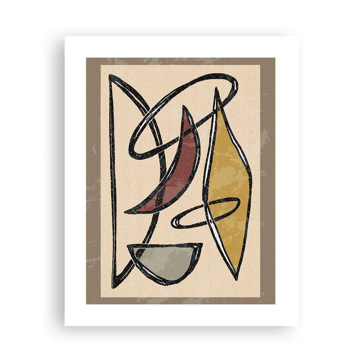 Plakat - Kompozycja – łuki i owale - 40x50 cm