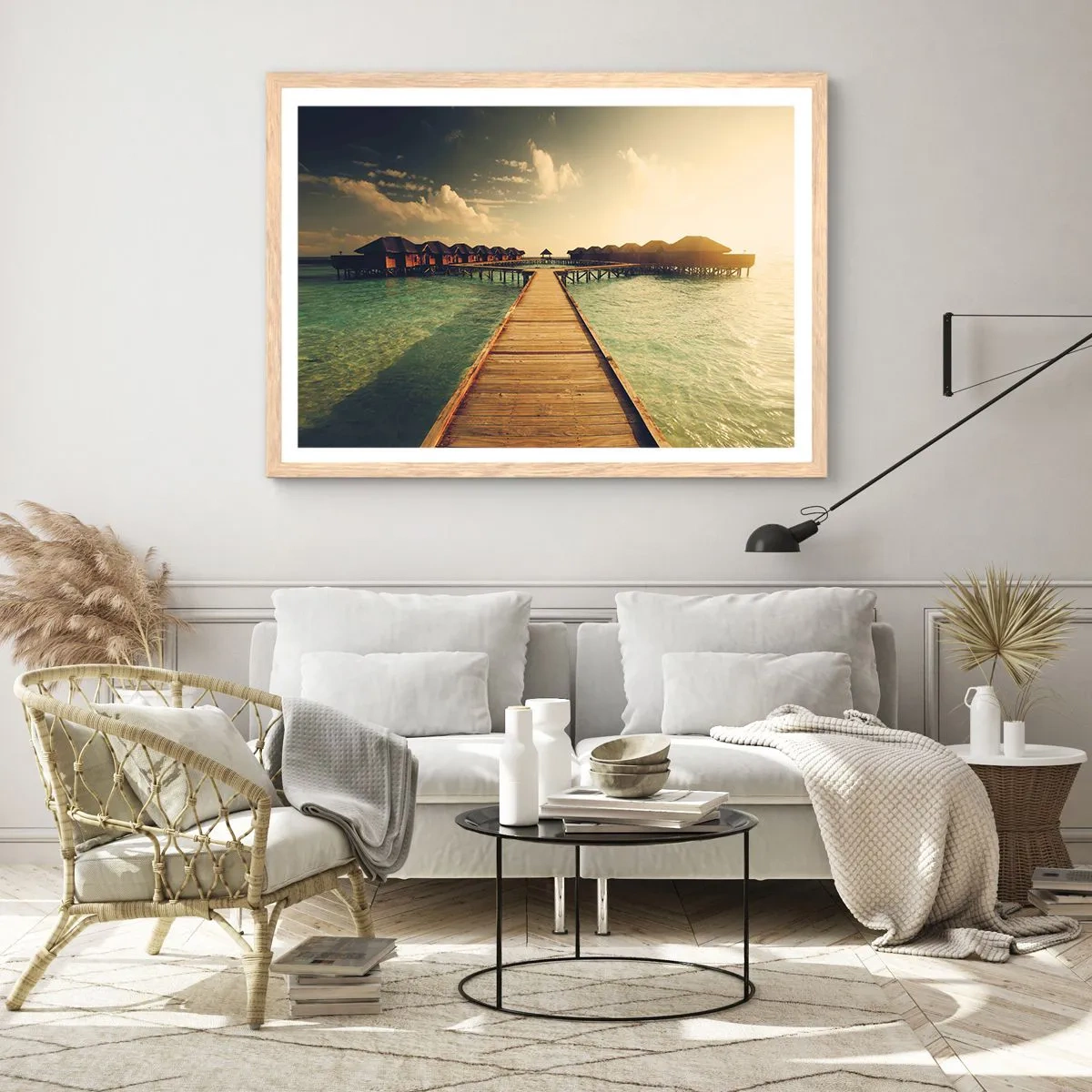 Plakat w ramie jasny dąb - Gorące zaproszenie - 100x70 cm