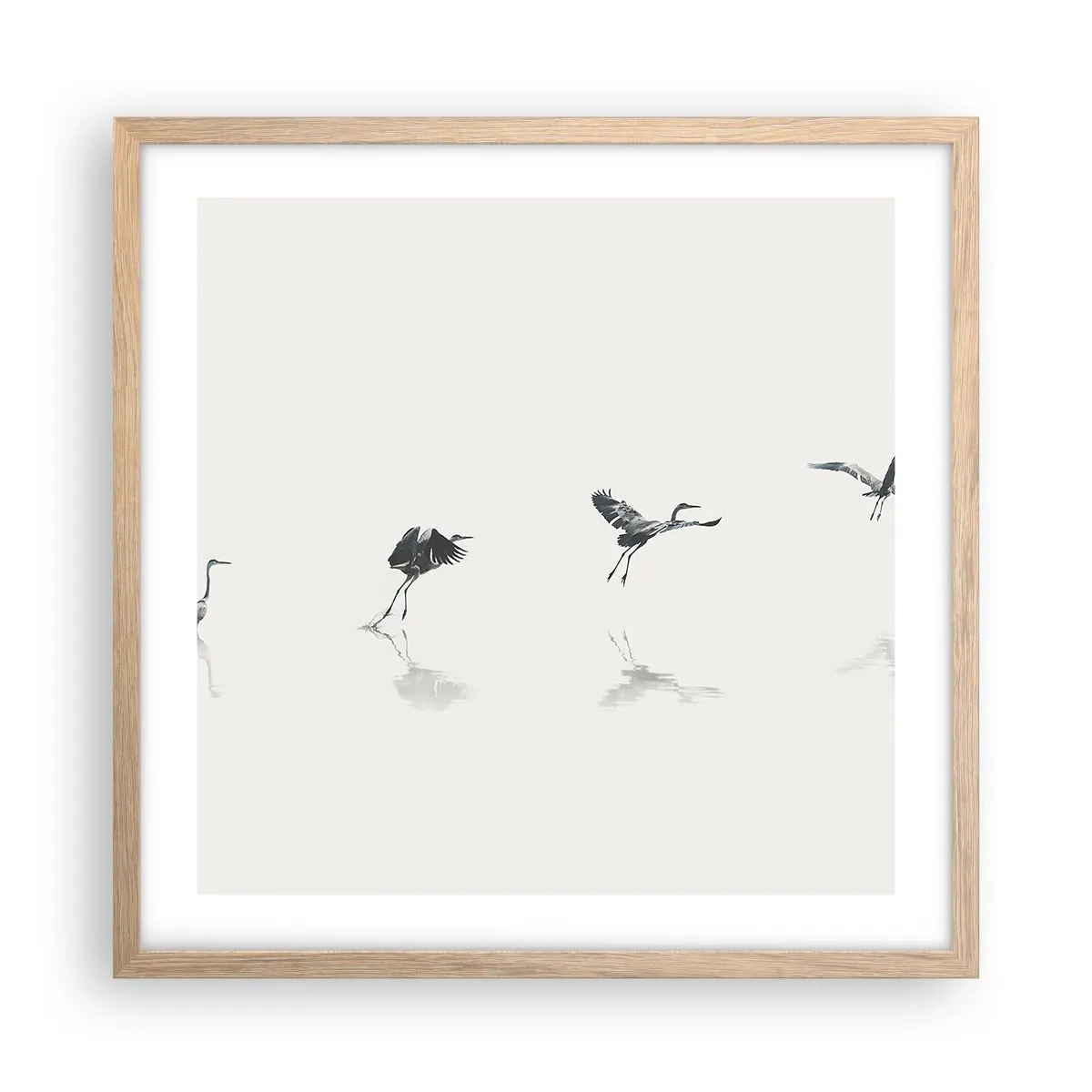 Plakat w ramie jasny dąb - Cztery proste kroki - 50x50 cm