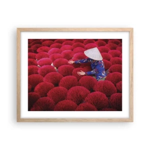 Plakat w ramie jasny dąb - Na ryżowym polu - 50x40 cm