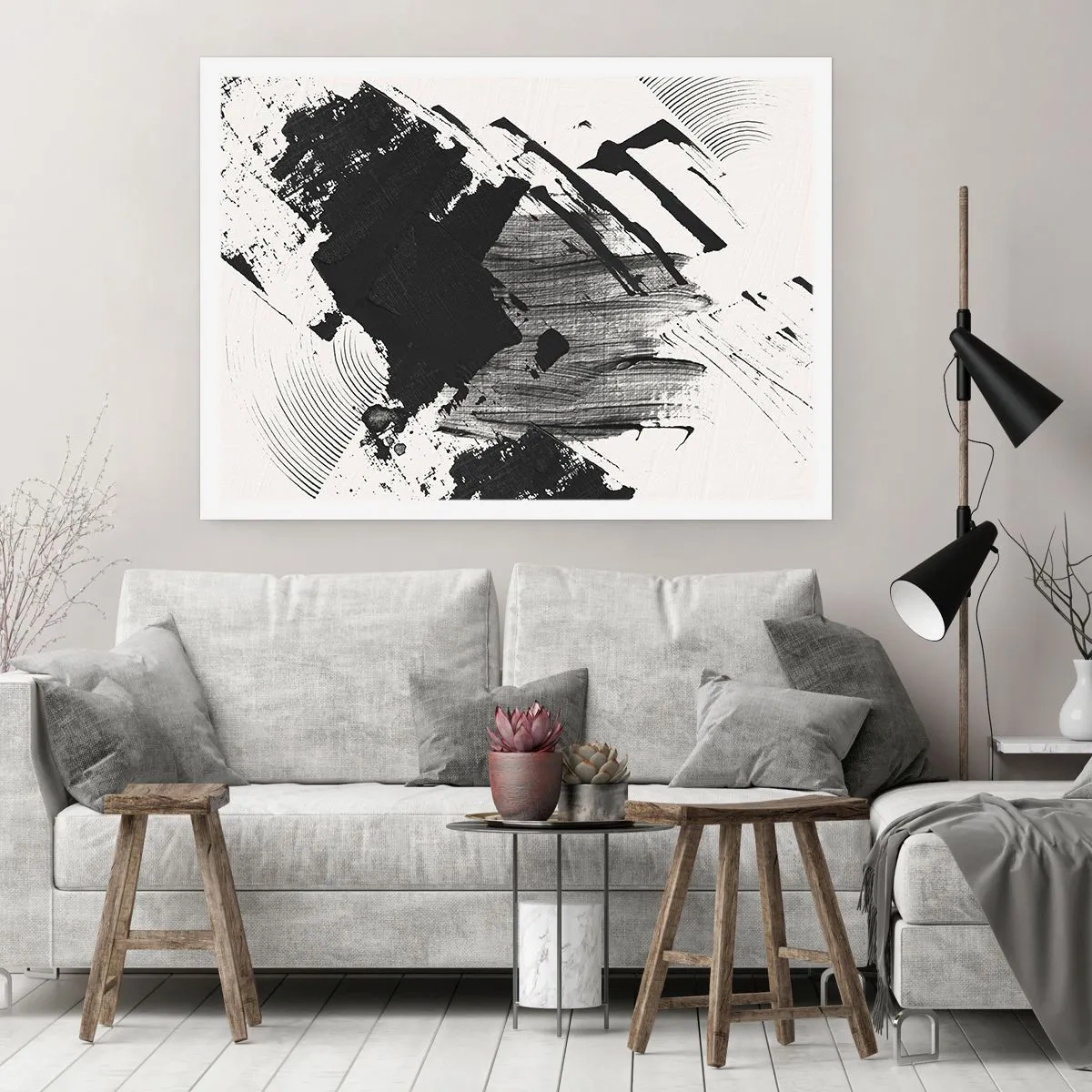 Plakat - Abstrakcja – ekspresja czerni - 91x61 cm