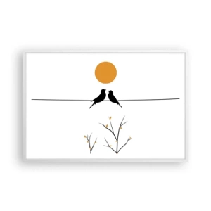 Plakat w białej ramie - Słowiczy wieczór - 91x61 cm