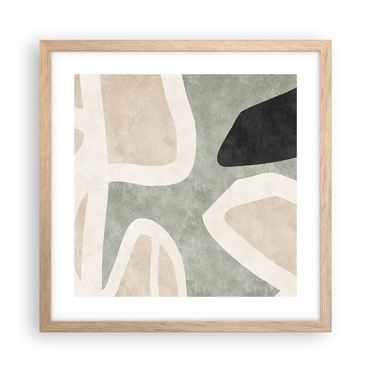 Plakat w ramie jasny dąb - Kompozycja z motywem czerni - 40x40 cm