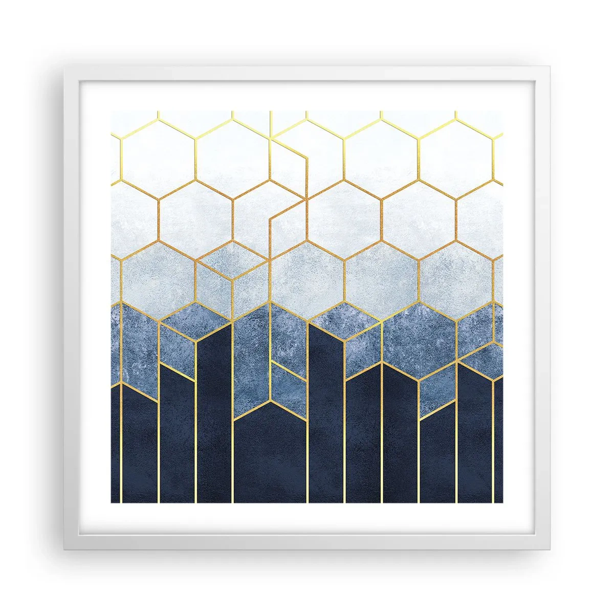 Plakat w białej ramie - Kompozycja w synkopowym rytmie - 50x50 cm