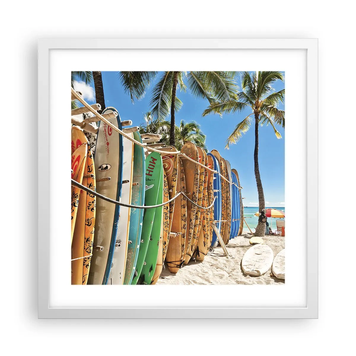 Plakat w białej ramie - Słoneczna zabawa - 40x40 cm