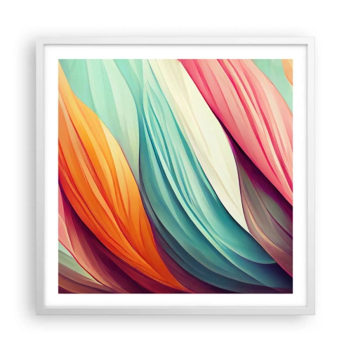 Plakat w białej ramie - Tęczowy splot - 60x60 cm