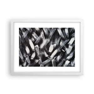Plakat w białej ramie - Abstrakcja w duchu industrialnym - 40x30 cm