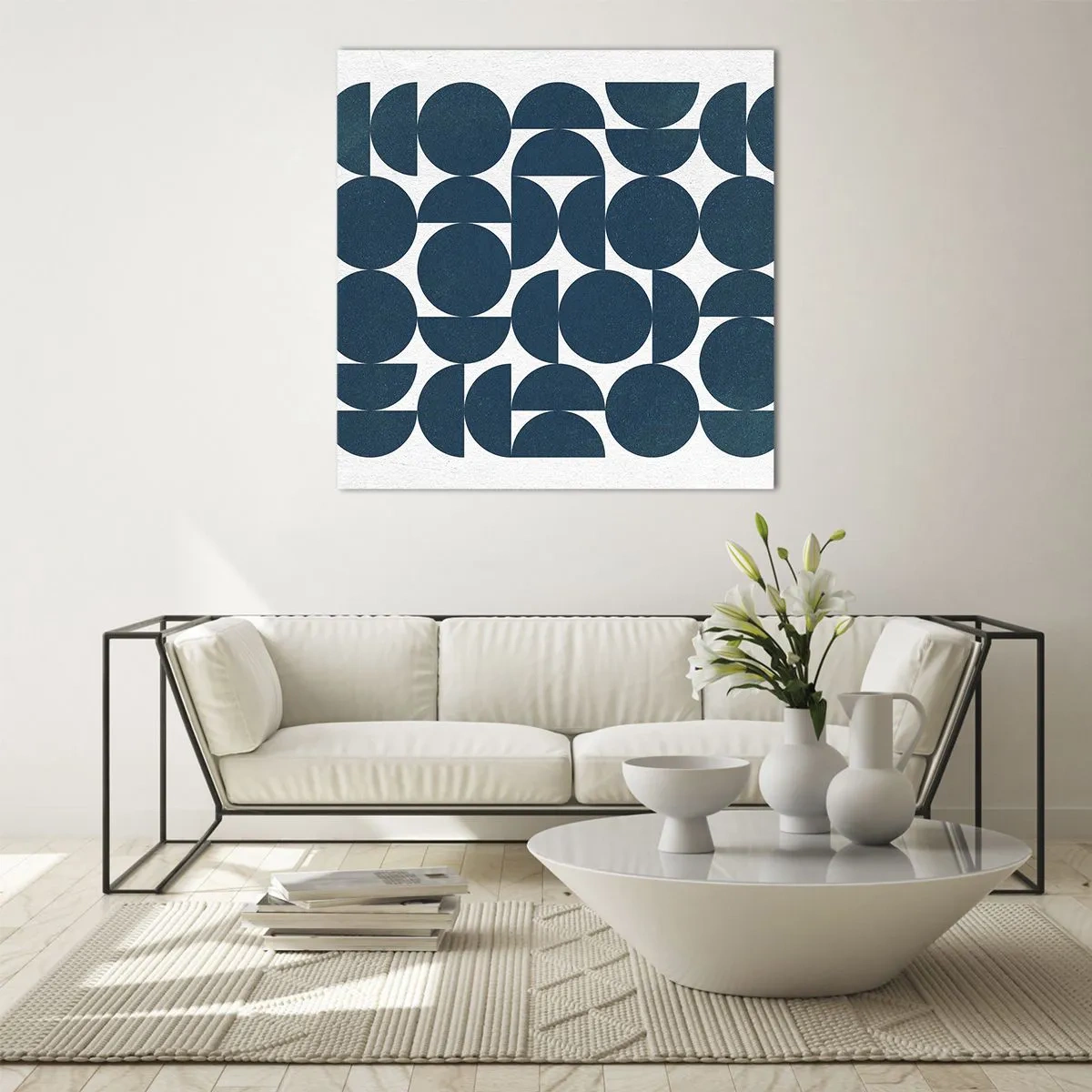 Obraz na szkle - Koła i półkola - 60x60 cm