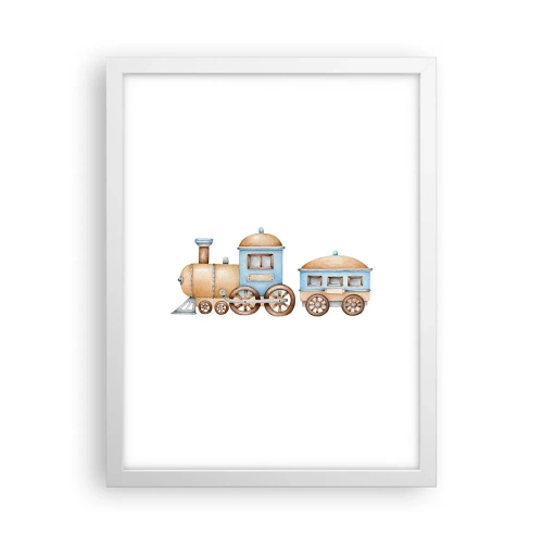 Plakat w białej ramie - Stoi na stacji... - 30x40 cm
