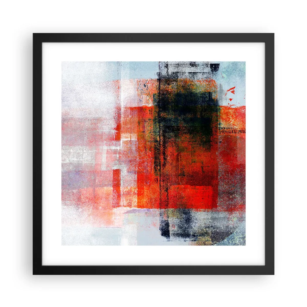 Plakat w czarnej ramie - Kompozycja rozżarzona - 40x40 cm