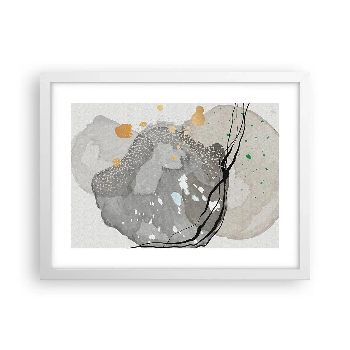 Plakat w białej ramie - Kompozycja organiczna - 40x30 cm