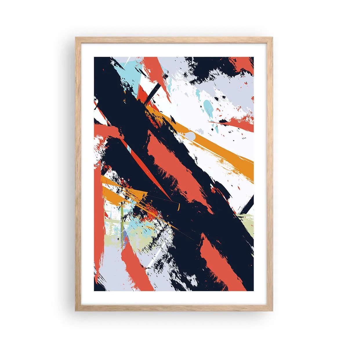 Plakat w ramie jasny dąb - Kompozycja dynamiczna - 50x70 cm