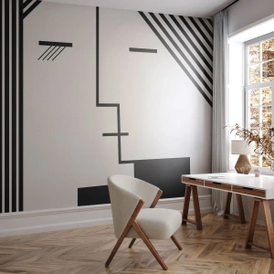 Fototapeta Premium Canvas - Po prostu pocałunek - Sztuka Współczesna, Czarno-Biały, Twarz - 400x280 cm
