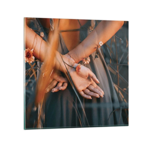 Obraz na szkle - Związana z naturą - 40x40 cm