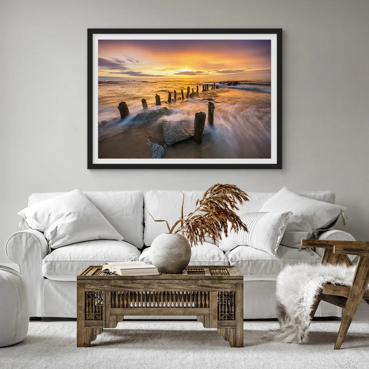 Plakat w czarnej ramie - Surowe piękno Bałtyku - 50x40 cm