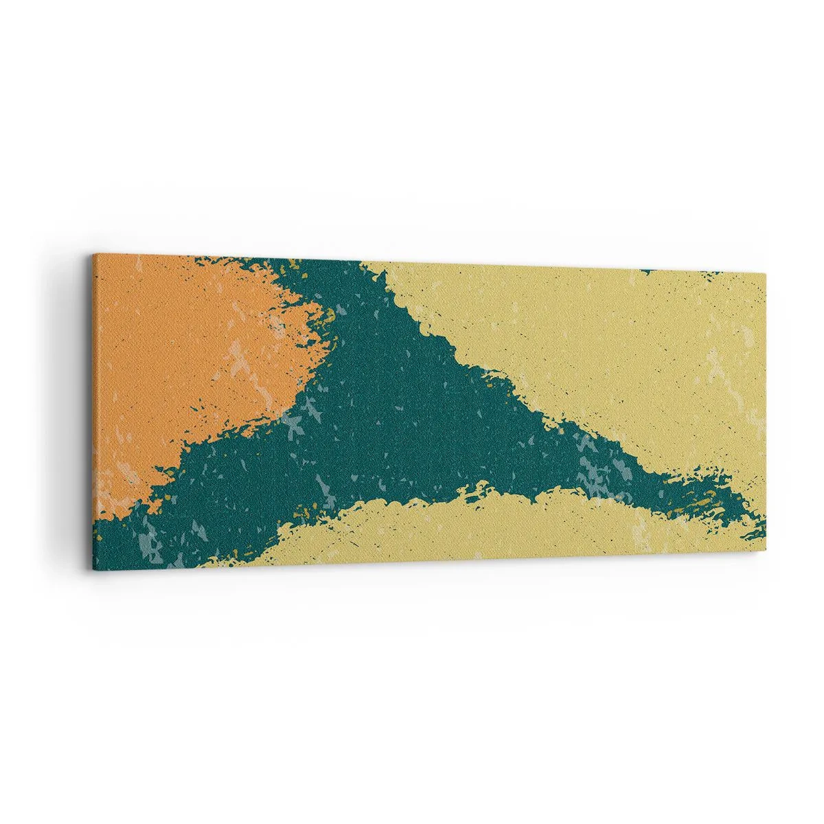 Obraz na płótnie - Abstrakcyjne plamy w kolorach ziemi i zieleni - 120x50cm - Abstrakcja – powolnym ruchem - Nowoczesna dekoracja ścienna do salonu i sypialni ARTTOR