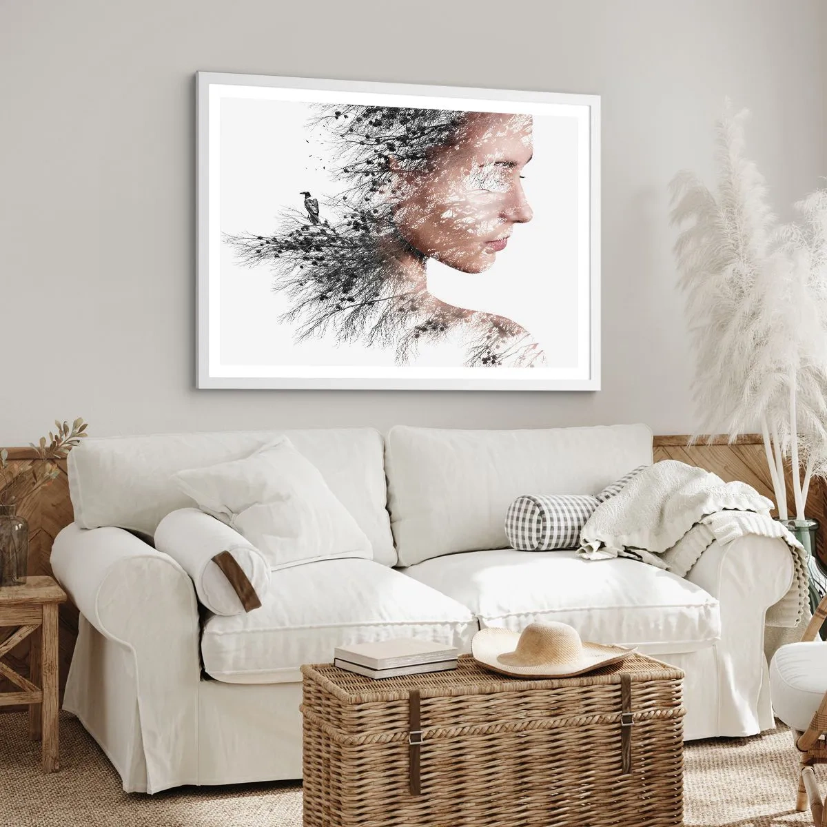 Plakat w białej ramie - Duch lasu - 100x70 cm