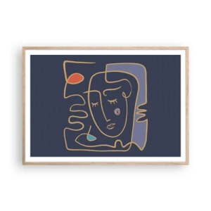 Plakat w ramie jasny dąb - W zamyśleniu - 100x70 cm