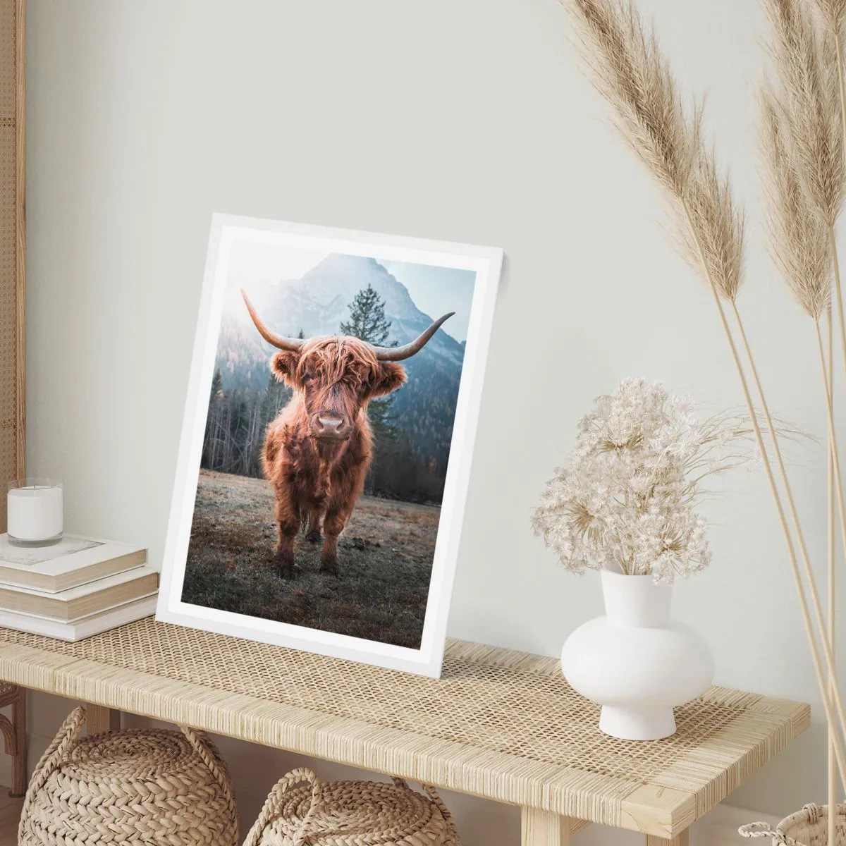 Plakat w białej ramie - Pozdrowienia z górskiej łąki - 30x40 cm