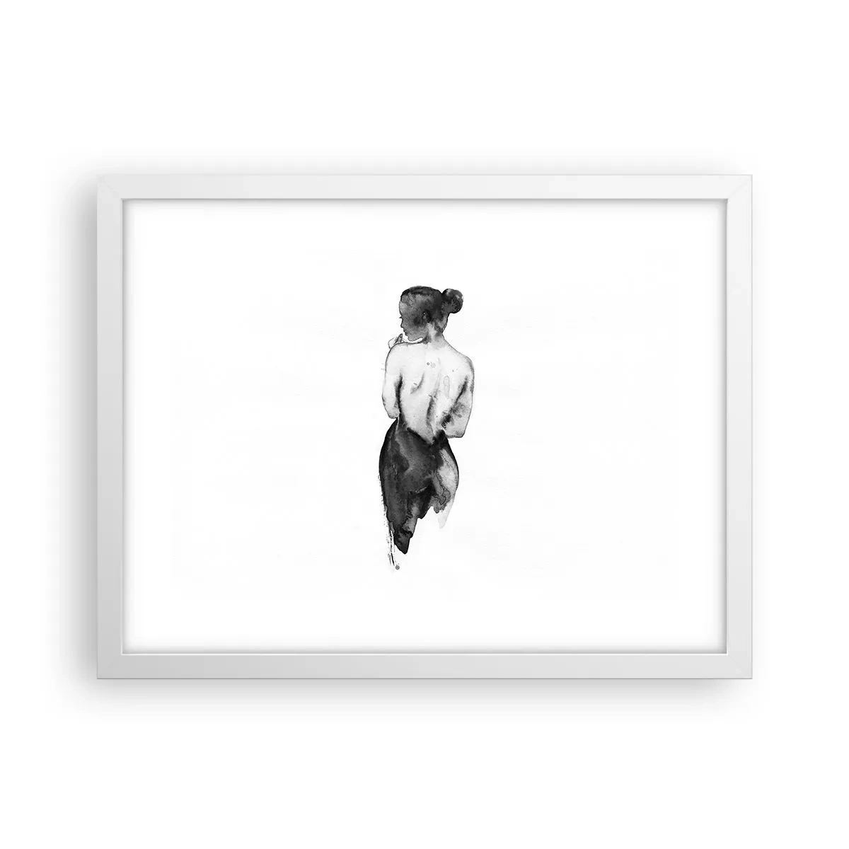 Plakat w białej ramie - Przy niej świat znika - 40x30 cm