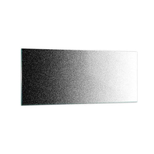 Obraz na szkle - Minimalistyczny gradient czerni i bieli w punkcie - 120x50cm - W stronę światła - Nowoczesna dekoracja ścienna do salonu i sypialni ARTTOR