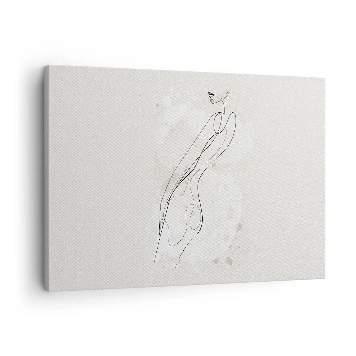 Obraz na płótnie - Pobłądzić spojrzeniem - Subtelny szkic sylwetki w minimalistycznym stylu - 70x50cm