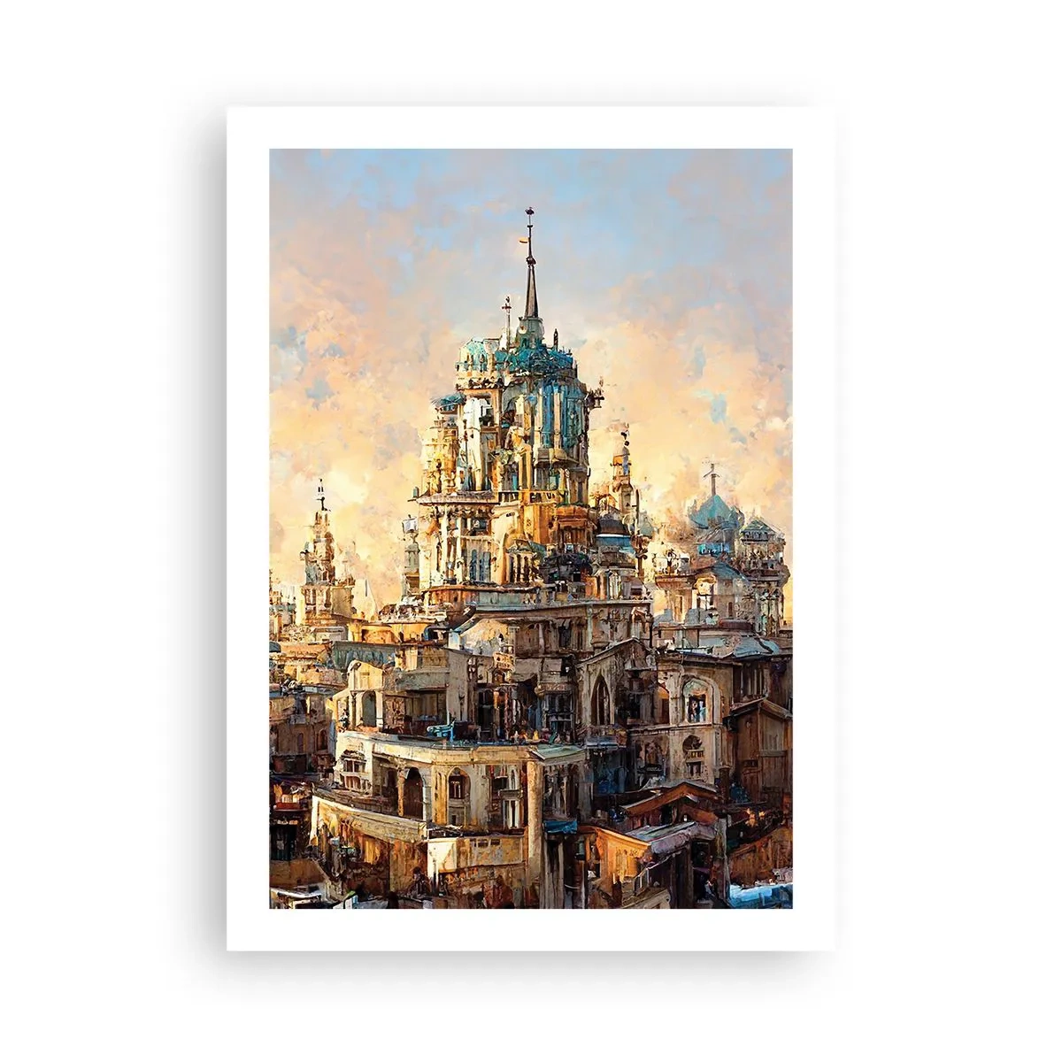Plakat - Monumentalna architektura w ciepłych barwach - 50x70cm - Miasto miast - Nowoczesna dekoracja ścienna do salonu, kuchni i sypialni ARTTOR