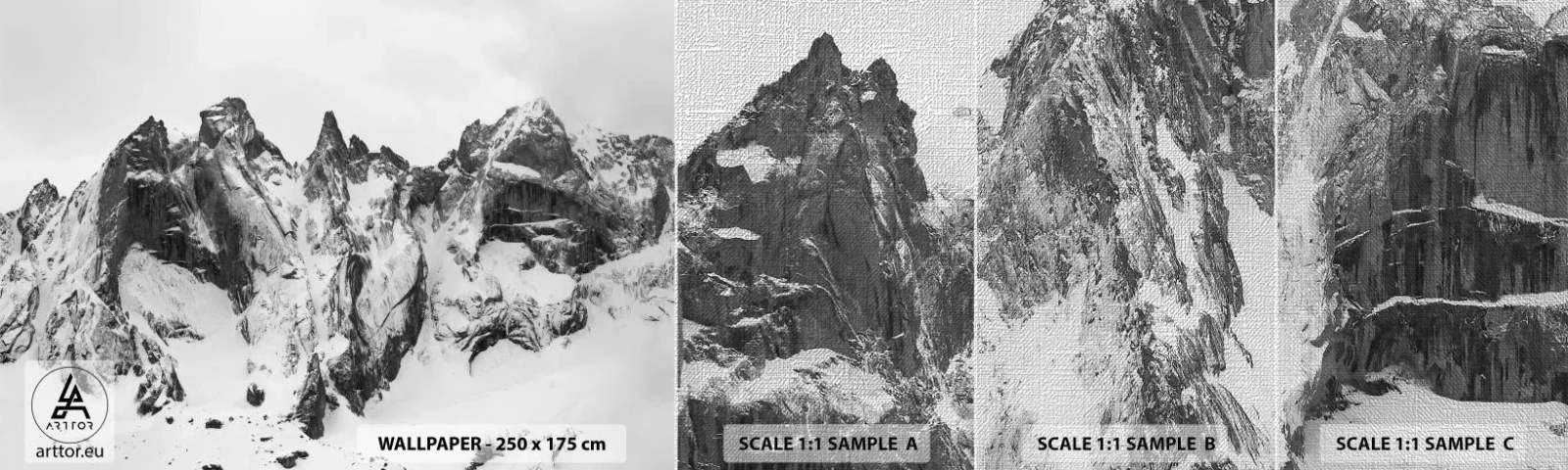 Fototapeta Próbka Premium Canvas - Granitowa groźna grań - Krajobraz, Góry, Alpy - 100x30 cm