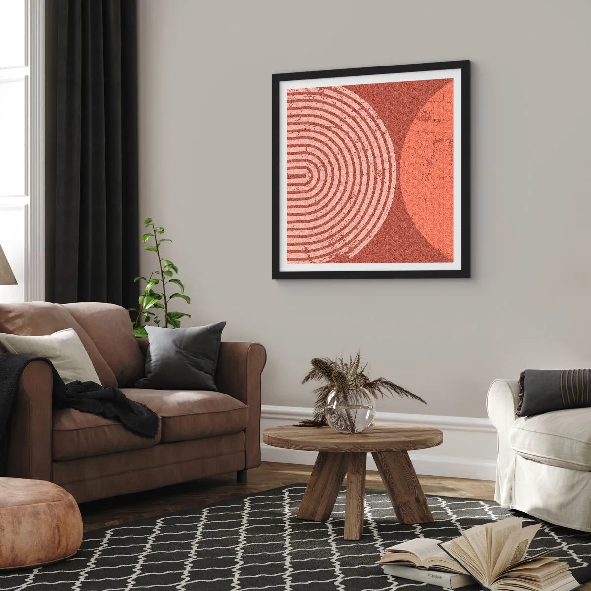 Plakat w czarnej ramie - Bliska relacja - 50x50 cm