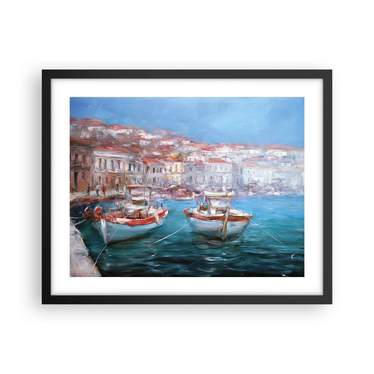 Plakat w czarnej ramie - Włoska zatoka - 50x40 cm