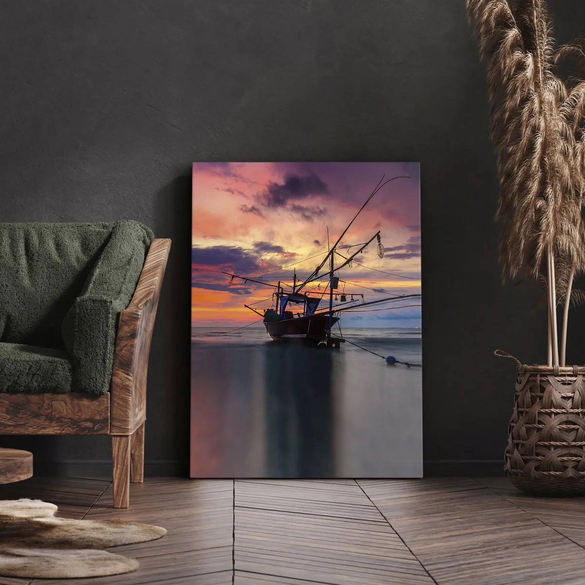 Obraz na płótnie - Egzotyczny wieczór - 55x100 cm