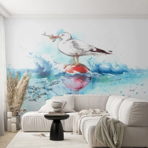 Fototapeta Standard Eco - Udany połów - Abstrakcja, Ptak, Ryba - 500x350 cm