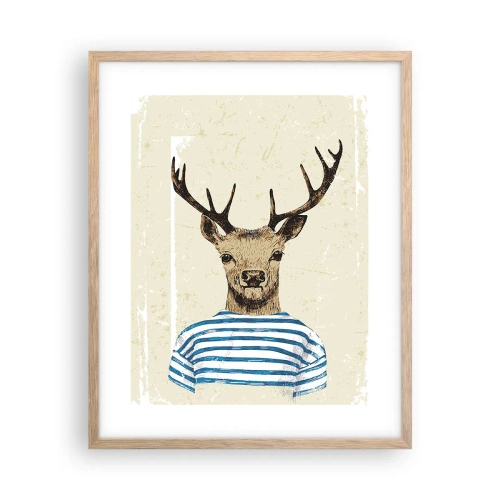 Plakat w ramie jasny dąb - Bo lubię koszulki w paski! - 40x50 cm