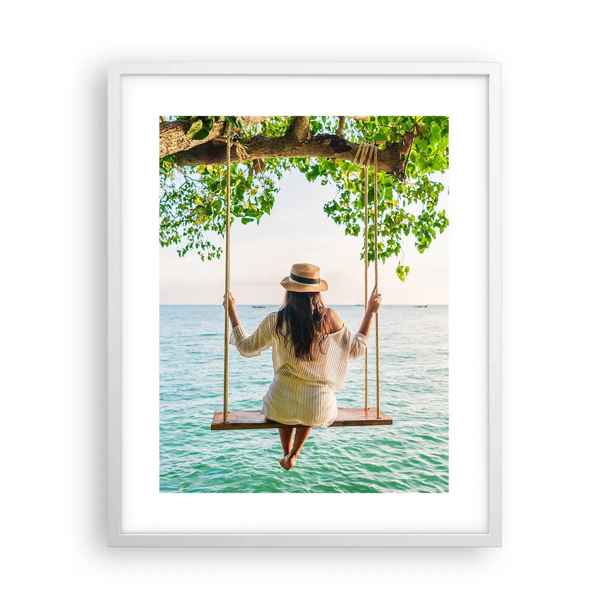 Plakat w białej ramie - Życie jest piękne - 40x50 cm