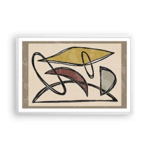 Plakat w białej ramie - Piony i poziomy - 91x61 cm