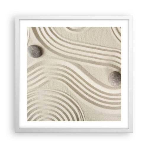 Plakat w białej ramie - Dotyk ciepła - 50x50 cm