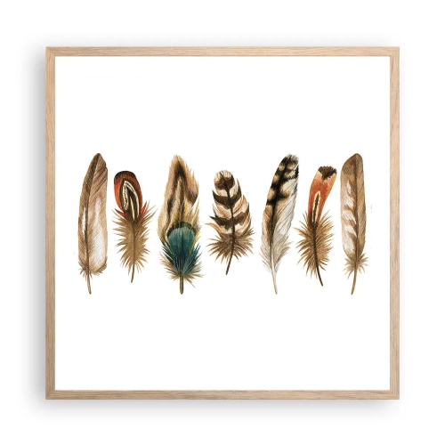 Plakat w ramie jasny dąb - Pierzasta wariacja - 60x60 cm