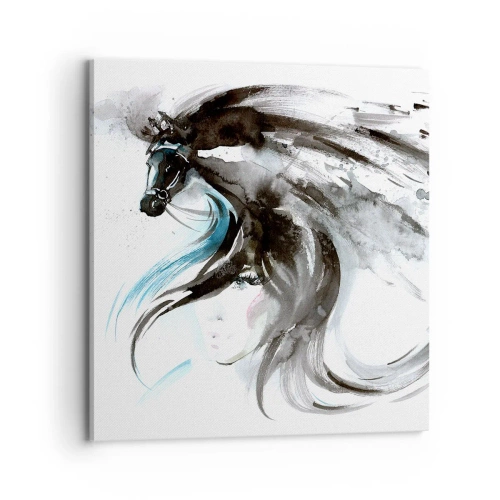 Obraz na płótnie - Galop Czarnego Księcia - 70x70 cm