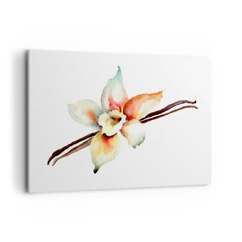 Obraz na płótnie - Akwarelowa ilustracja kwiatowa w pastelowych barwach - 120x80cm - Rozlana farbką słodycz - Nowoczesna dekoracja ścienna do salonu, kuchni i sypialni ARTTOR