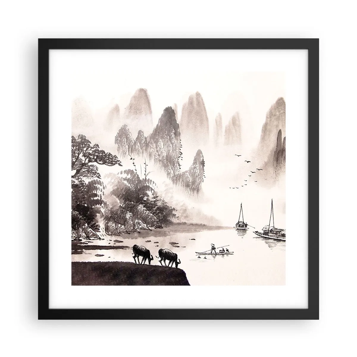 Plakat w czarnej ramie - Egzotyczna codzienność Wschodu - 40x40 cm