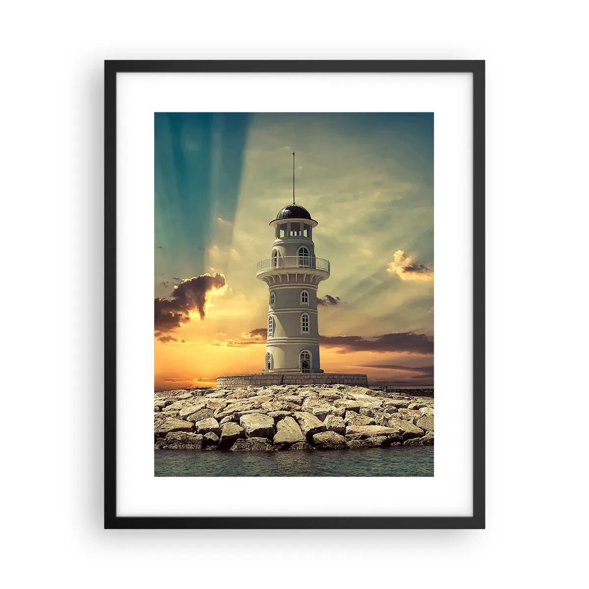 Plakat w czarnej ramie - Światło - Dobro - Piękno - 40x50 cm