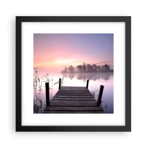 Plakat w czarnej ramie - Z liliowej mgły... - 30x30 cm