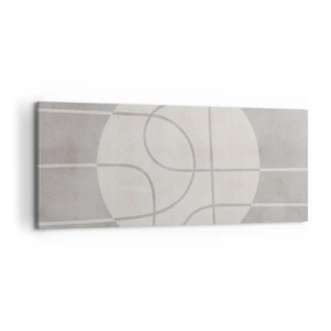 Obraz na płótnie - Geometryczny wzór w odcieniach szarości i bieli - 120x50cm - Koliście i na wprost - Nowoczesna dekoracja ścienna do salonu i sypialni ARTTOR