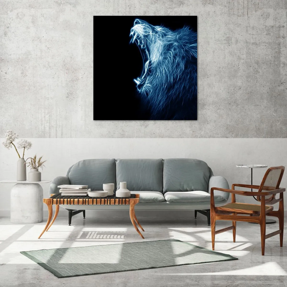 Obraz na szkle - Płomienny gniew króla - 40x40 cm