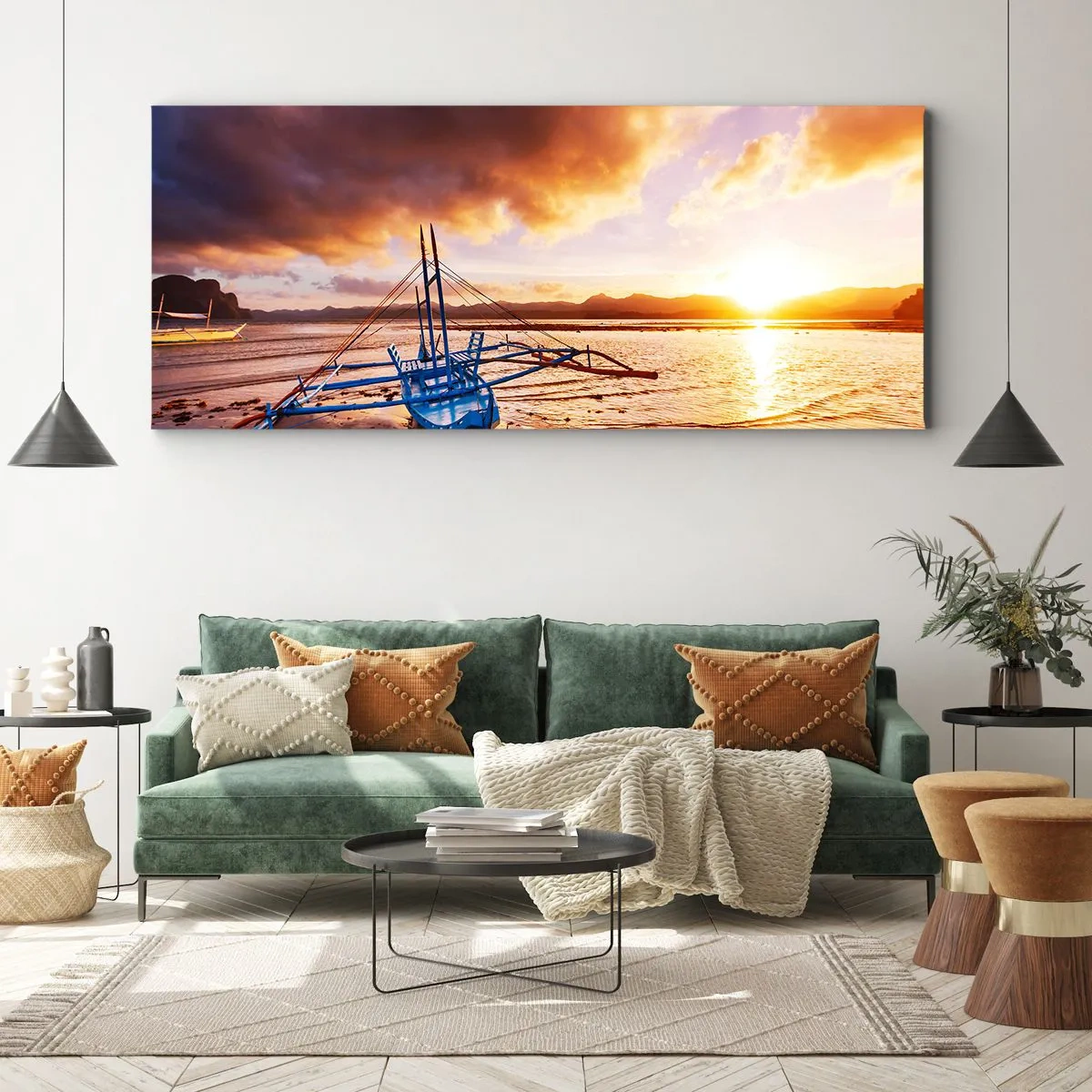 Obraz na płótnie - Po całym dniu wyciągnąć się na piasku - 90x30 cm