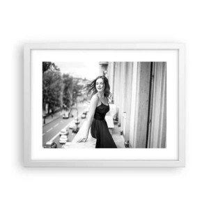 Plakat w białej ramie - Z pewnością paryżanka - 40x30 cm
